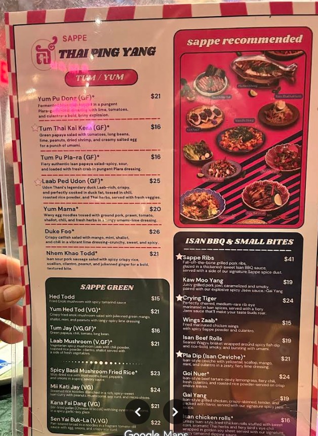 SAPPEISAN Restaurant Menu & Prices – Thai Cuisine NYC